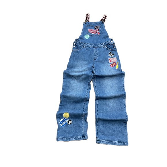Stranger Things Pants - Stranger Things Patches Women's Denim Overalls Baggy - BoxLunch Exclusive